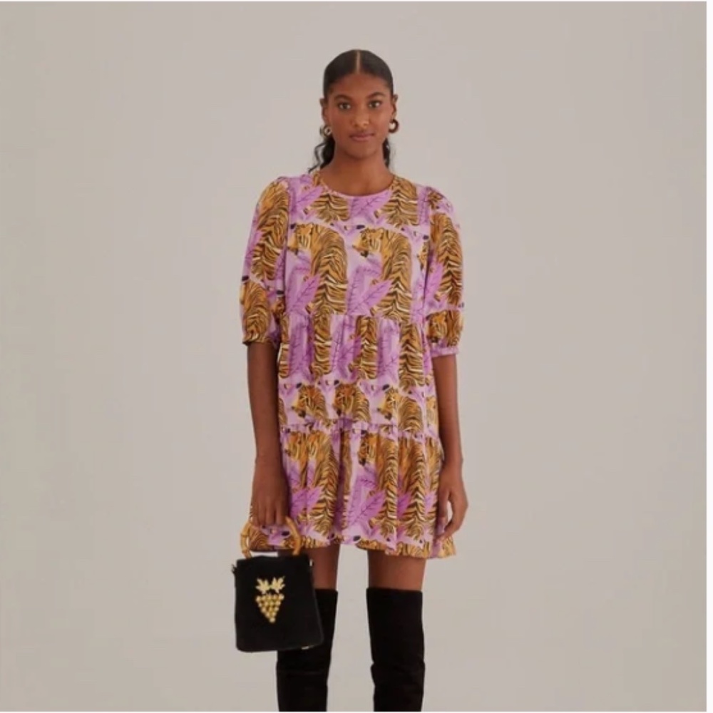 NEW Farm Rio Lavender Tiger Mini Dress